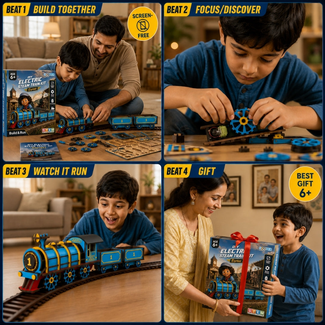 Family building and gifting the steam train kit together